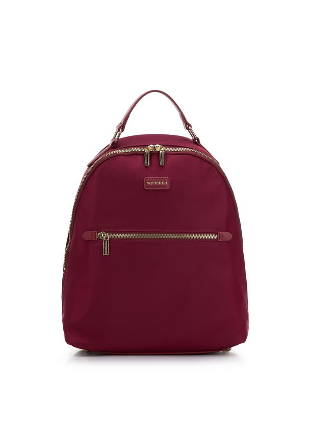 Wittchen - Damski plecak nylonowy prosty bordowy. Kolor: czerwony. Materiał: nylon. Styl: klasyczny, elegancki