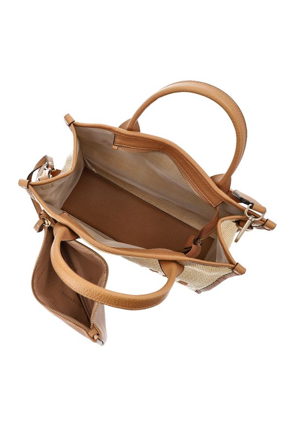 Hispanitas - Brązowa Elegancka Damska Torebka W Stylu Boho. Kolor: brązowy. Sezon: lato. Materiał: skórzane. Styl: boho, elegancki. Rodzaj torebki: na ramię