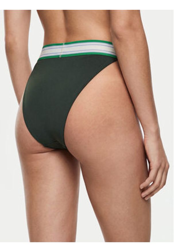 Calvin Klein Swimwear Dół od bikini LV00Q61104 Zielony ciemny. Kolor: zielony. Materiał: syntetyk