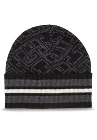 TOMMY HILFIGER - Tommy Hilfiger Czapka Th Monogram Aop Beanie AM0AM11499 Czarny. Kolor: czarny. Materiał: wełna