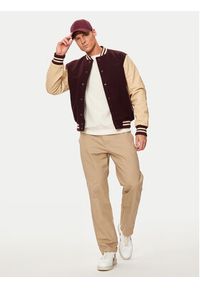 SCHOTT N.Y.C. Kurtka bomber LC8705 Bordowy Regular Fit. Kolor: czerwony. Materiał: skóra