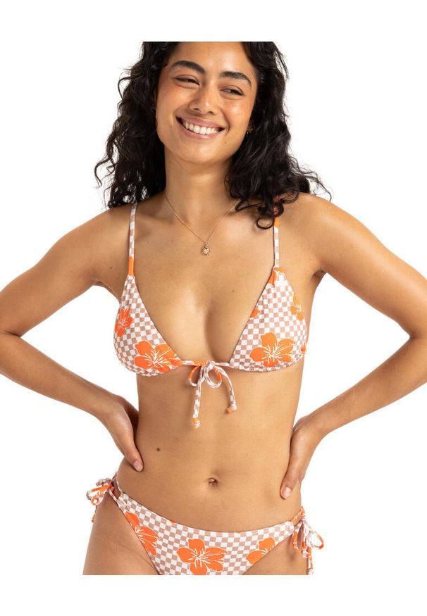 Roxy - Trójkątny stanik bikini dla Kobiety MINI HULA STRAPPY TRI Brązowy. Kolor: brązowy. Materiał: nylon, elastan, materiał