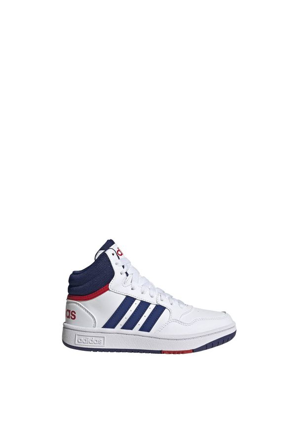 Adidas - Hoops Mid Shoes. Kolor: biały, czerwony, wielokolorowy, niebieski. Sport: tenis