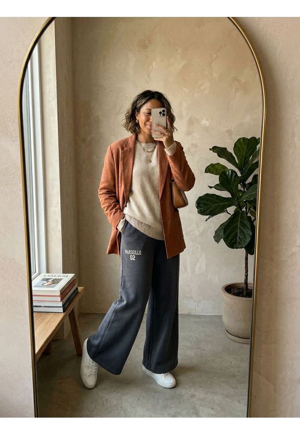 Sinsay - Spodnie dresowe wide leg - niebieski. Kolor: niebieski. Materiał: dresówka