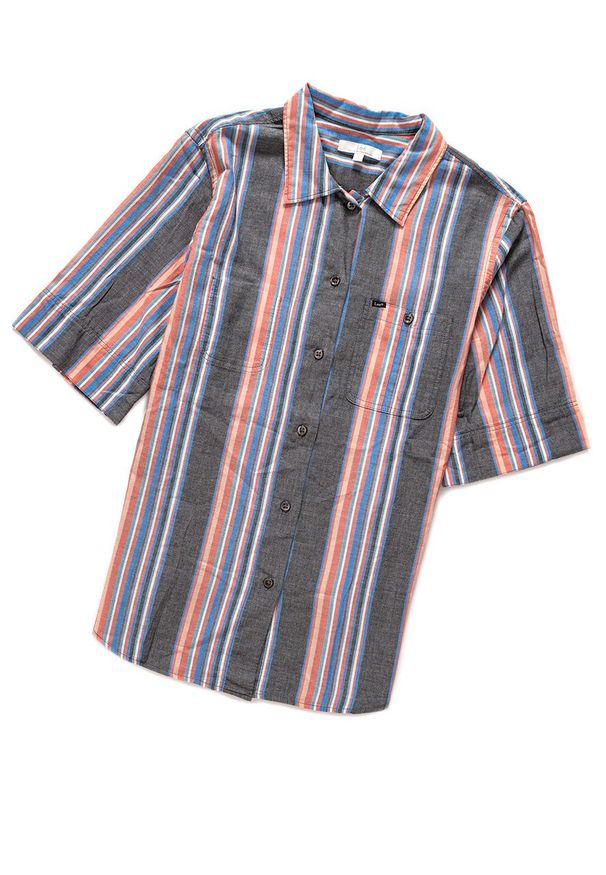 Lee - KOSZULA DAMSKA LEE SS SHIRT NECTARINE L45DCHLC 112110228. Materiał: materiał. Długość rękawa: krótki rękaw. Długość: krótkie. Wzór: paski