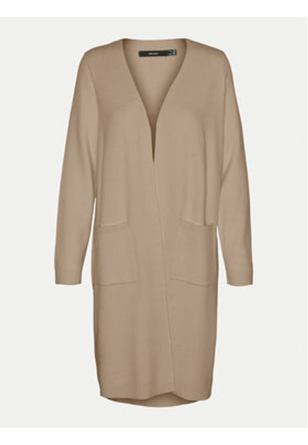 Vero Moda Kardigan Saba 10309316 Beżowy Regular Fit. Kolor: beżowy. Materiał: syntetyk