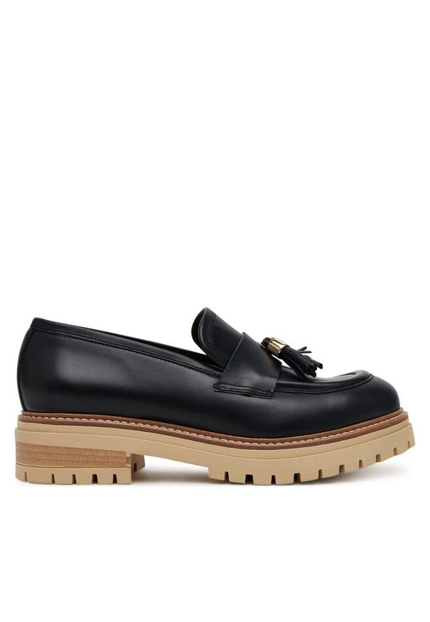 Loafersy Pollini. Kolor: czarny