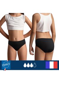 PLIM UNDERWEAR - Majtki Menstruacyjne Nastolatka – duży chłonność. Kolor: czarny