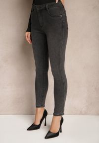 Renee - Czarne Jeansy o Kroju Skinny z Bawełną Ivelila. Okazja: na co dzień. Stan: podwyższony. Kolor: czarny. Styl: casual, elegancki #3