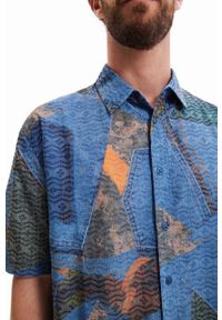 Desigual koszula męska kolor granatowy relaxed. Kolor: niebieski. Materiał: tkanina. Długość rękawa: krótki rękaw. Długość: krótkie #3