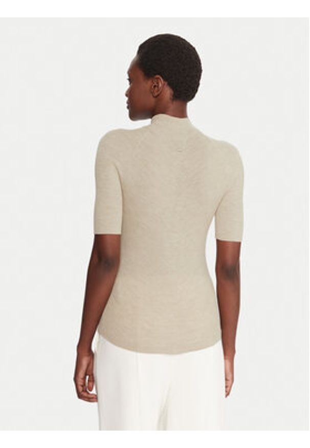 BOSS Golf Faleri 50542885 Beżowy Regular Fit. Typ kołnierza: golf. Kolor: beżowy. Materiał: wełna