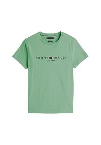 TOMMY HILFIGER - Tommy Hilfiger T-Shirt Logo MW0MW11797 Zielony Regular Fit. Kolor: zielony. Materiał: bawełna