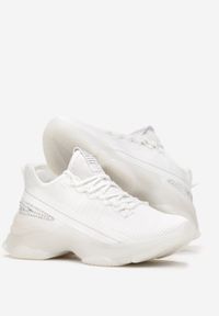 Born2be - Białe Buty Sportowe Ivama. Nosek buta: okrągły. Zapięcie: bez zapięcia. Kolor: biały. Materiał: materiał. Szerokość cholewki: normalna #4