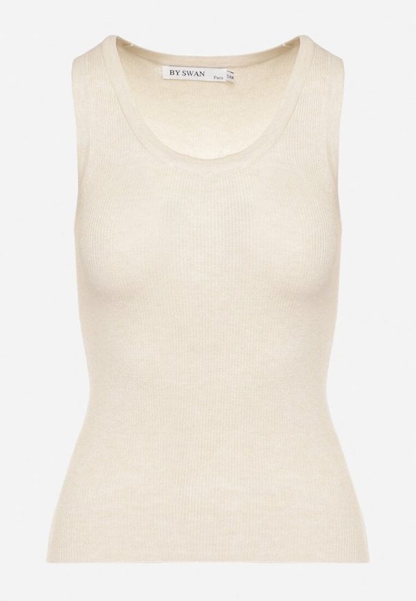 Born2be - Beżowy Top z Modalem i Wiskozą Sanilatia. Okazja: na co dzień. Kolor: beżowy. Materiał: wiskoza. Sezon: wiosna, lato. Styl: casual, elegancki