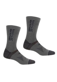 Regatta - 2-pak wełnianych skarpet turystycznych. Kolor: brązowy, szary, wielokolorowy. Materiał: wełna. Sport: turystyka piesza #1