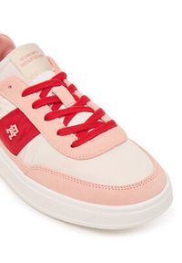 TOMMY HILFIGER - Tommy Hilfiger Sneakersy Heritage FW0FW09405 Różowy jasny. Kolor: różowy. Materiał: zamsz, skóra #6