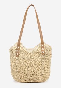 Born2be - Beżowa Torebka na Ramię z Plecionki w Stylu Boho Liramirae. Kolor: beżowy. Sezon: lato. Styl: boho. Rodzaj torebki: na ramię