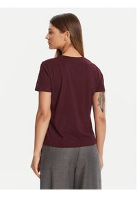 TOMMY HILFIGER - Tommy Hilfiger T-Shirt Gold Crest WW0WW46153 Bordowy Regular Fit. Kolor: czerwony. Materiał: bawełna #4