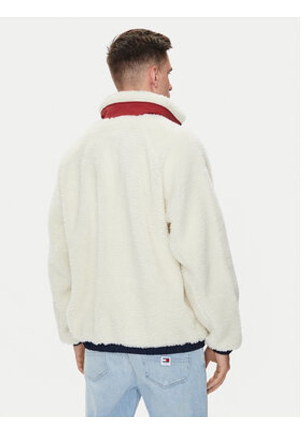 Tommy Jeans Kurtka przejściowa Teddy DM0DM18906 Écru Relaxed Fit. Materiał: syntetyk
