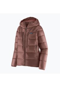 Kurtka puchowa damska Patagonia Fitz Roy Down Hoody. Kolor: brązowy. Materiał: puch