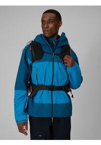 4f - 4F Kurtka trekkingowa przeciwdeszczowa membrana 20000 męska - granatowa 3XL. Kolor: niebieski. Materiał: materiał. Długość: długie #1