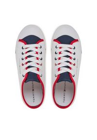 TOMMY HILFIGER - Tommy Hilfiger Trampki Low Cut Lace Up Sneaker T3X9-33325-0890 S Biały. Kolor: biały. Materiał: materiał #5