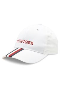 TOMMY HILFIGER - Czapka z daszkiem Tommy Hilfiger AU0AU01738 YCF. Kolor: biały. Materiał: bawełna, materiał #1