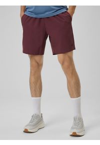 4f - 4F Spodenki treningowe szybkoschnące męskie - burgundowe L. Kolor: czerwony. Materiał: skóra, tkanina. Sport: fitness #2