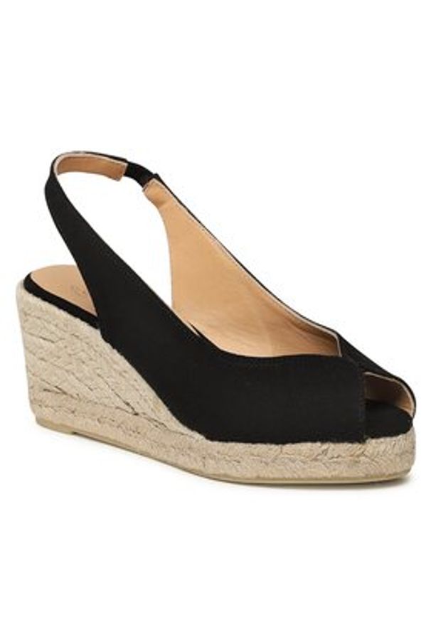 Castañer Espadryle Barbara/6/001 023056-100 Czarny. Kolor: czarny. Materiał: skóra