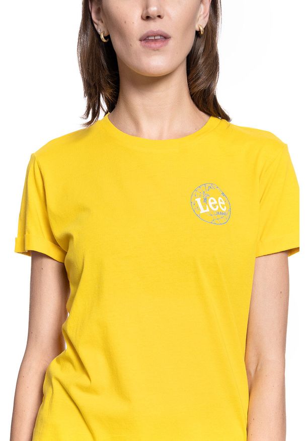 Lee - T-SHIRT DAMSKI LEE SS GLOBAL TEE LEMON ZEST L44BEPMM 112109799