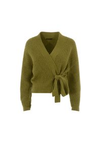 Ochnik - Sweter wiązany damski khaki. Kolor: zielony. Materiał: materiał #2