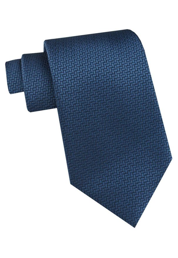 Krawat Męski - Angelo di Monti - Ciemnoniebieski, Mikrowzór Tkaniny. Kolor: niebieski. Materiał: tkanina. Styl: elegancki, wizytowy