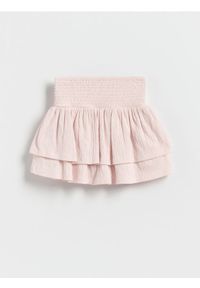 Reserved - Szorty imitujące spódnicę - pastelowy róż. Kolor: różowy. Materiał: bawełna