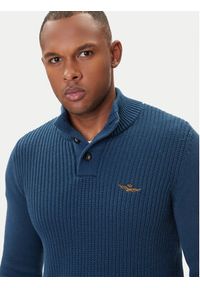 Aeronautica Militare Sweter 252MA1572UL00409 Niebieski Slim Fit. Kolor: niebieski. Materiał: bawełna