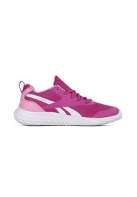 Buty do chodzenia dla dzieci Reebok Rush Runner. Zapięcie: sznurówki. Kolor: różowy. Materiał: tkanina, materiał. Szerokość cholewki: normalna. Sport: turystyka piesza