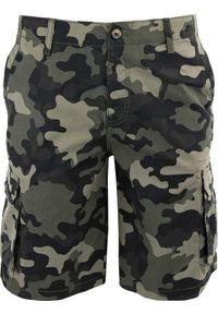 CAMOUFLAGE - Męskie Szorty Kamuflażowe - Trwały i Funkcjonalny Projekt. Kolor: brązowy, zielony, wielokolorowy. Materiał: bawełna. Sport: turystyka piesza