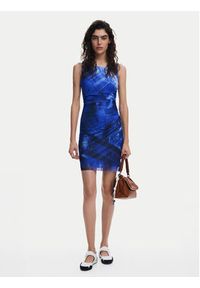 Desigual Sukienka codzienna Bratislava 25SWVK47 Niebieski Slim Fit. Okazja: na co dzień. Kolor: niebieski. Materiał: syntetyk. Typ sukienki: proste. Styl: casual