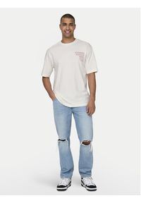 Only & Sons T-Shirt Kenny 22028736 Biały Relaxed Fit. Kolor: biały. Materiał: bawełna