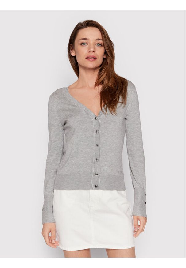 Guess Kardigan Zena W2YR33 Z2V62 Szary Regular Fit. Kolor: szary. Materiał: wiskoza