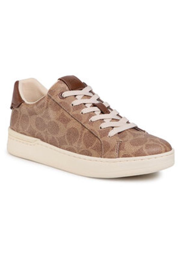 Coach Sneakersy Lowline Luxe Sig G5061 Brązowy. Kolor: brązowy. Materiał: skóra