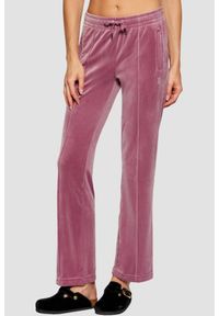 Juicy Couture - JUICY COUTURE Lawendowe spodnie dresowe damskie z cyrkoniami Tina Outline, Rozmiar S. Kolor: fioletowy. Materiał: dresówka #1