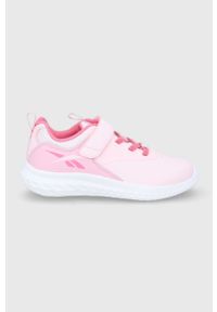 Reebok buty dziecięce REEBOK RUSH RUNNER kolor różowy. Nosek buta: okrągły. Zapięcie: rzepy. Kolor: różowy. Materiał: guma