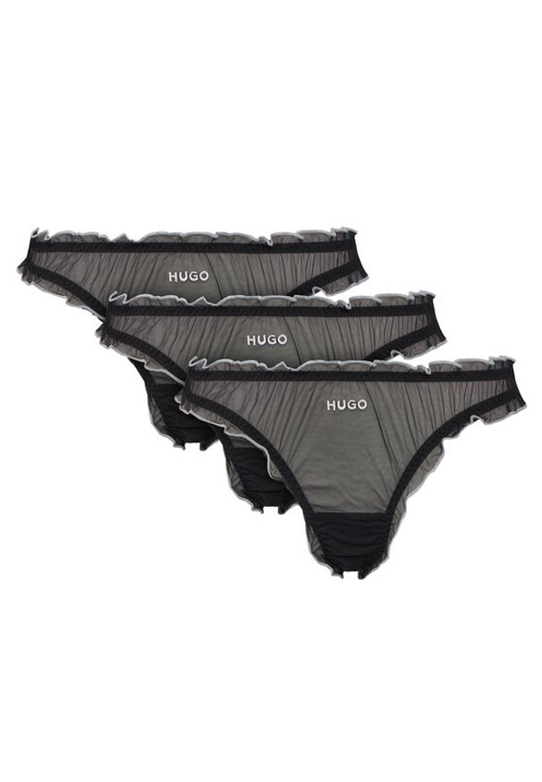 Hugo - HUGO Komplet stringów 50550109 Czarny. Kolor: czarny. Materiał: syntetyk