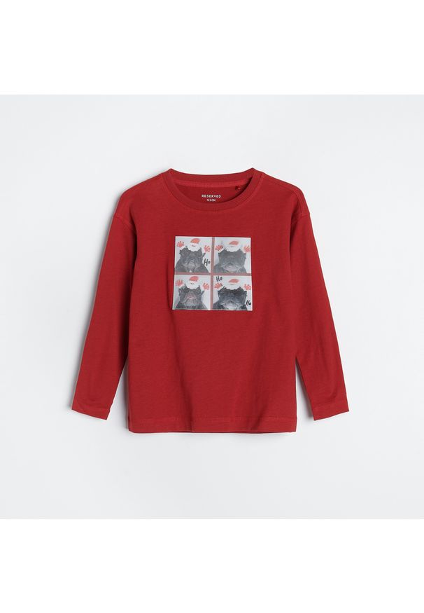 Reserved - Bluza ze świątecznym motywem - Czerwony. Kolor: czerwony. Styl: wizytowy