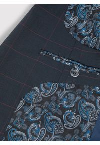 Pako Lorente - PAKO LORENTE – Granatowa marynarka garniturowa w bordową kratę Windowpane. Kolor: czerwony, niebieski, wielokolorowy. Materiał: wełna #7