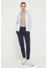 Superdry bluza damska kolor szary z kapturem melanżowa. Typ kołnierza: kaptur. Kolor: szary. Materiał: włókno, dzianina, materiał. Wzór: melanż #4