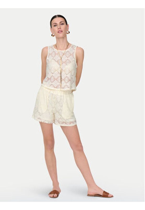 JDY Szorty materiałowe Eva 15351501 Biały Loose Fit. Kolor: biały. Materiał: syntetyk