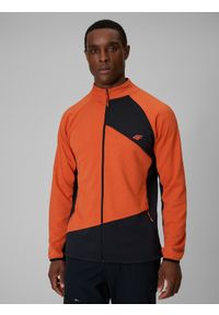 4f - 4F Bluza trekkingowa regular bez kaptura męska - pomarańczowa S. Typ kołnierza: bez kaptura. Kolor: pomarańczowy. Materiał: materiał. Długość: długie #1