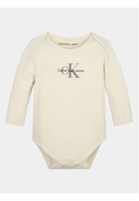 Calvin Klein Jeans Body dziecięce IN0IN00033 Beżowy. Kolor: beżowy. Materiał: bawełna #1