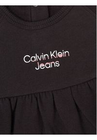 Calvin Klein Jeans Sukienka codzienna Hero Logo IN0IN00089 Czarny Regular Fit. Okazja: na co dzień. Kolor: czarny. Materiał: bawełna. Typ sukienki: proste. Styl: casual #2